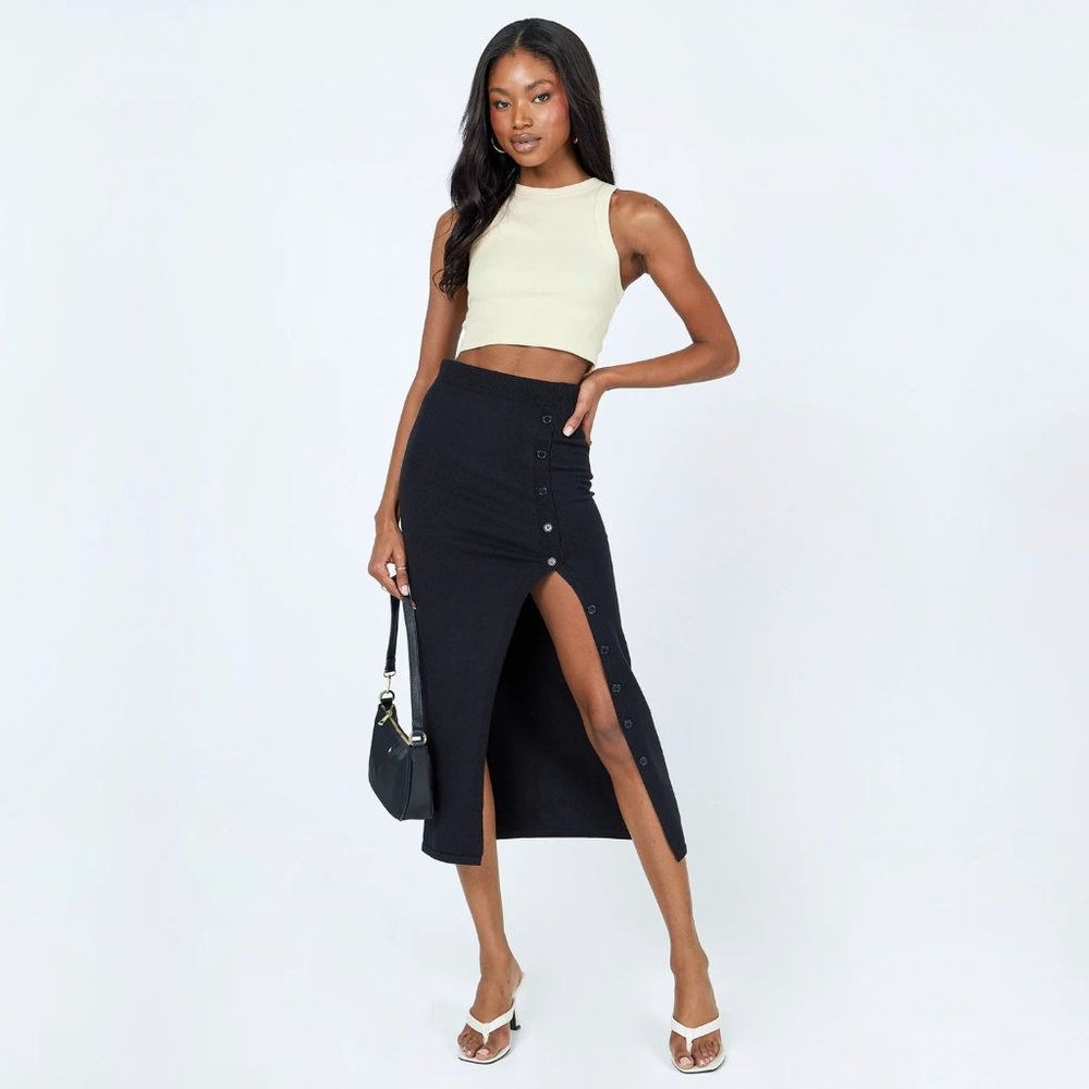Princess Polly Tasnina Midi Skirt in Black